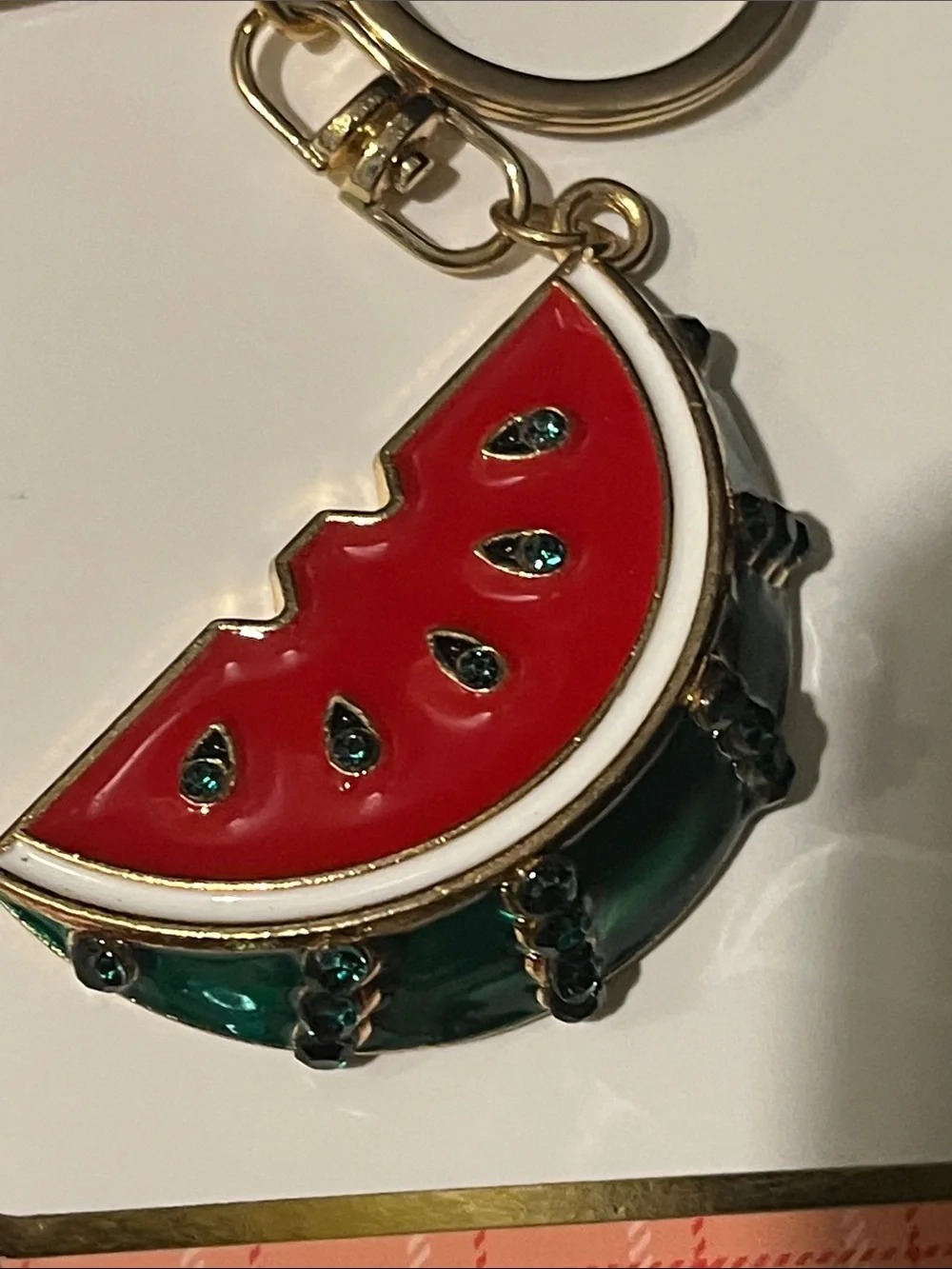 Watermelon 🍉 Enamel Keychain Bag Charm | Charms & Co.|Gold Tone |New on Hangtag